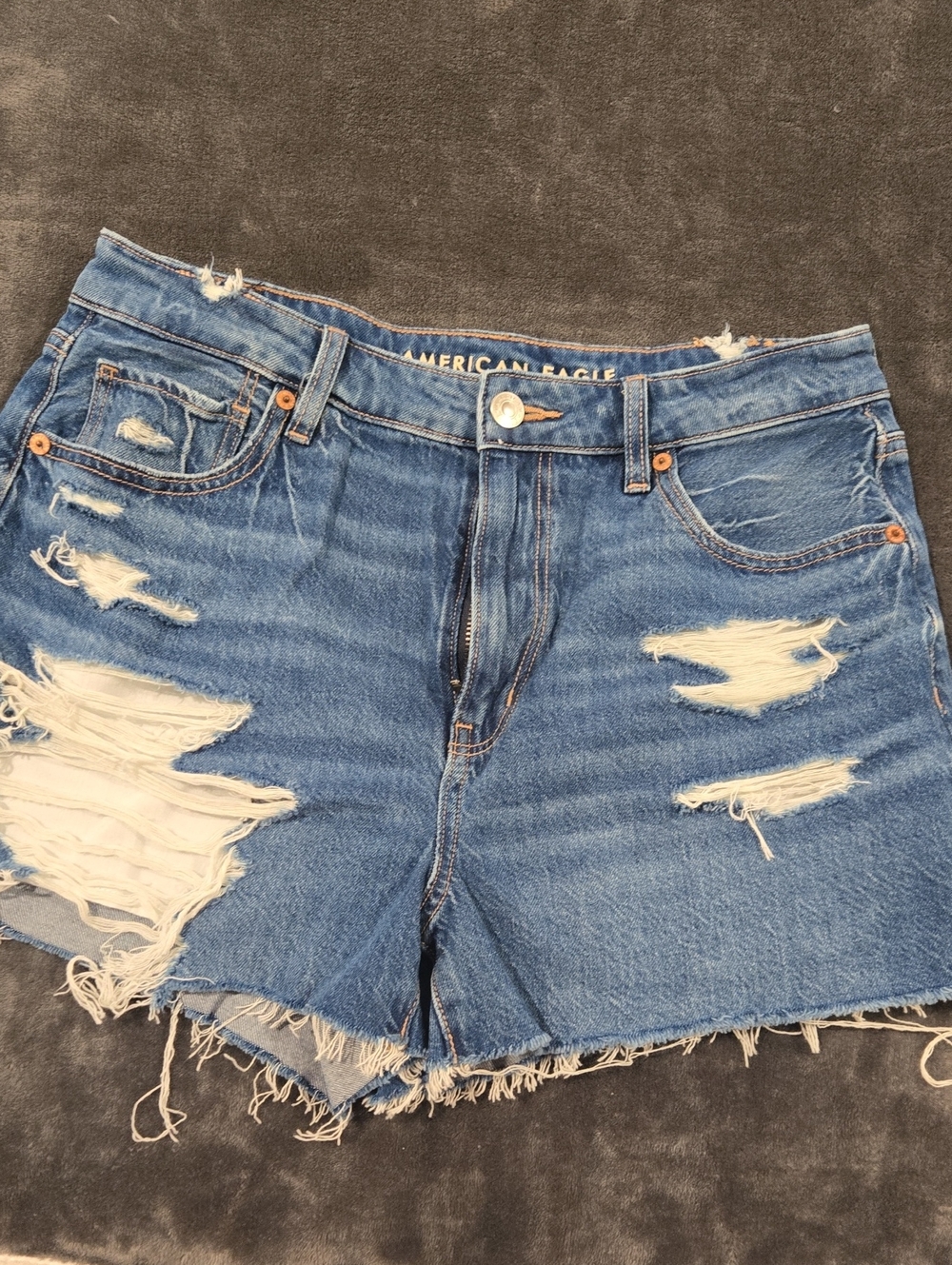 American Eagle Outfitters Distressed Blue Denim Cutoff Shorts